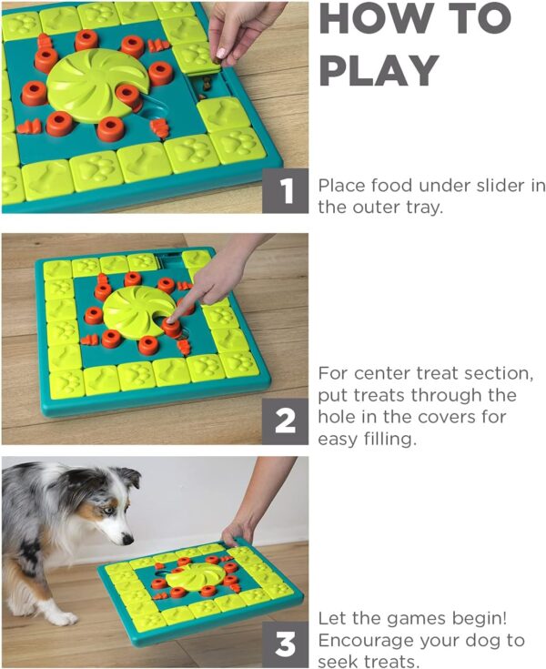 Outward Hound by Nina Ottosson Multipuzzle Level 4 Expert Dog Treat Puzzle for Enrichment, Blue - Image 3