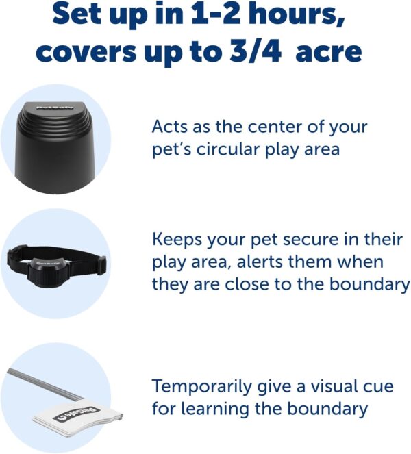 PetSafe Stay & Play Compact Wireless Pet Fence for Dogs, No Wire Circular Boundary, Secure up to 3/4 Acre, No-Dig and Portable for Travel, for Dogs 5lb & up, from Parent Company Invisible Fence Brand - Image 3