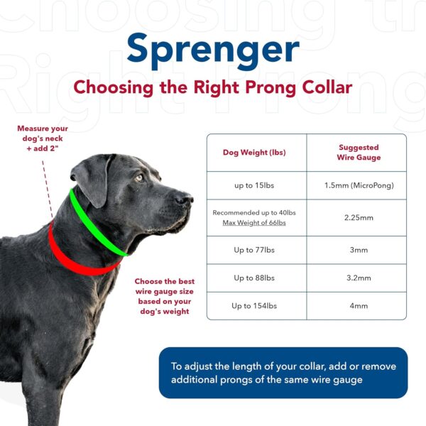 Herm SPRENGER Ultra-Plus Prong Dog Training Collar, 3.0 mm x 18" Neck Size, 3.0 mm x 22" Chain Length, Steel Chrome Plated Dog Prong Collar, Pinch Collar for Dogs, Dog Correction Collar - Image 3