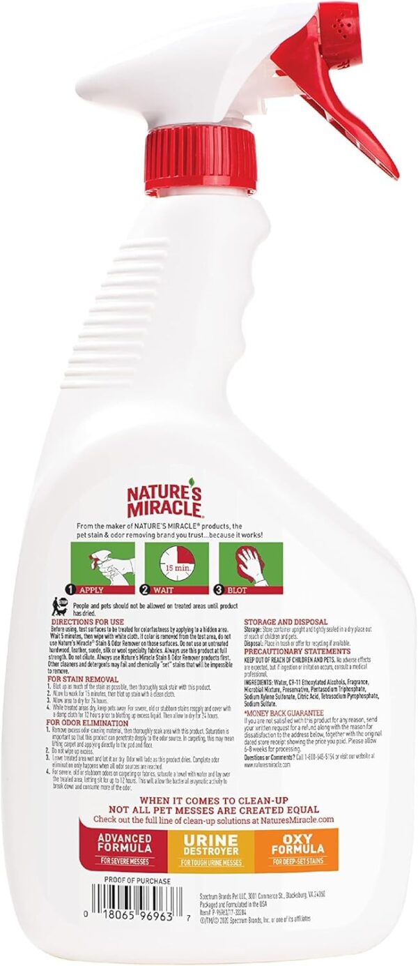 Nature’s Miracle Stain and Odor Remover Dog, Odor Control Formula, 32 oz - Image 3