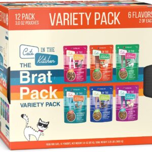 Weruva Cats in The Kitchen Slide N' Serve The Brat Pack Variety Cat Food Pouches 3 Ounce (Pack of 12)